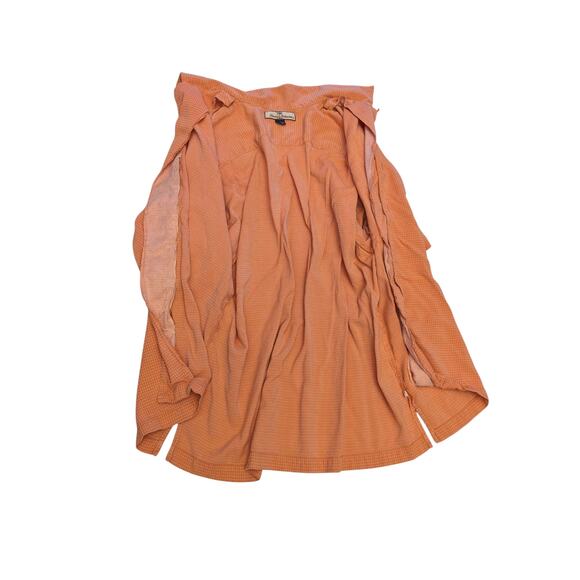 Tommy Bahama Silk Shirt Mens Large Orange Check Short Sleeve Button Beach Resort - Picture 4 of 13